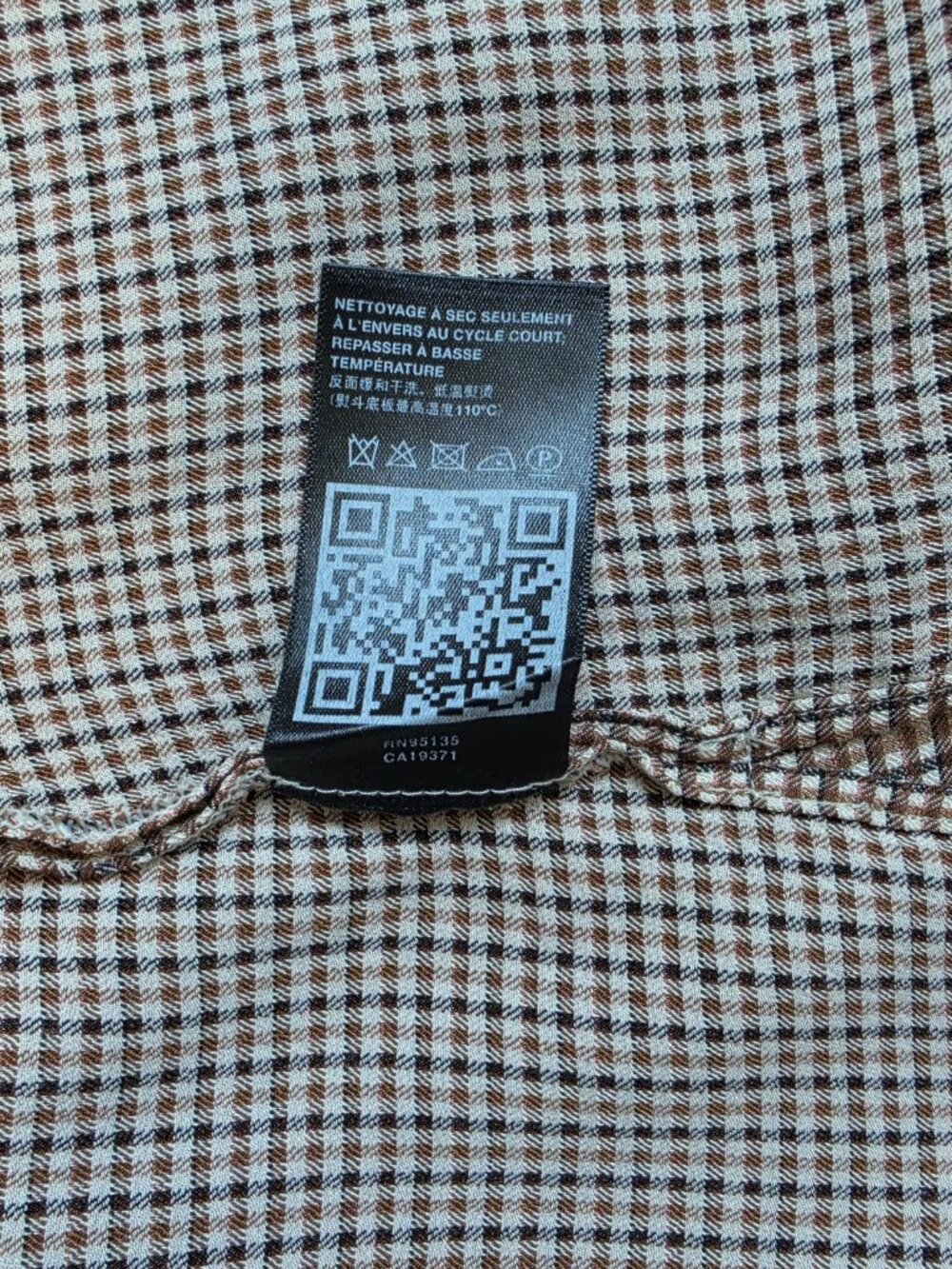Lafayette 148 Plaid Checkered Brown Tan Mock Cowl Neck Sleeveless Blouse XL - Picture 11 of 12